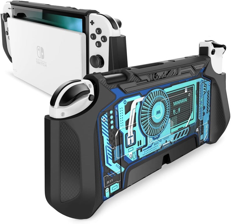 Mumba Dockable Case for Nintendo Switch OLED 2021, [Blade Series] TPU Grip Protective Cover Accessories Compatible with Nintendo Switch OLED 7 Inch and Joy-Con Controller (Marine) - Image 1